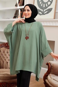 Almond Green Hijab Tunic 40760CY - 1