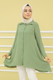 Almond Green Hijab Tunic 4601CY - 1