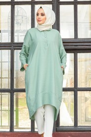 Almond Green Hijab Tunic 532CY - 1
