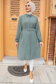 Almond Green Hijab Tunic 5641CY - 1