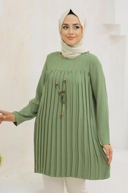 Almond Green Hijab Tunic 567CY - 1