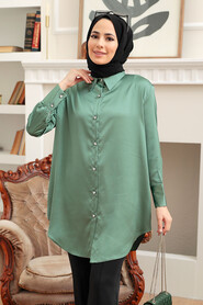 Almond Green Hijab Tunic 5705CY - 3