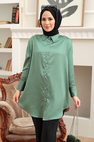 Almond Green Hijab Tunic 5705CY - 1