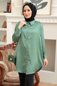 Almond Green Hijab Tunic 5705CY - 2