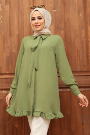 Almond Green Hijab Tunic 61591CY - 1