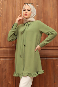Almond Green Hijab Tunic 61591CY - 2