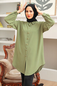 Almond Green Hijab Tunic 6247CY - 1