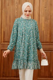 Almond Green Hijab Tunic 7059CY - 1