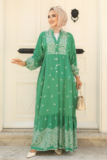 Almond Green Modest Dress For Women 51751CY - NEVA STYLE