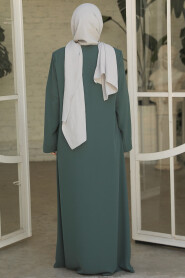 Almond Green Modest Dubai Abaya 29106CY - 3