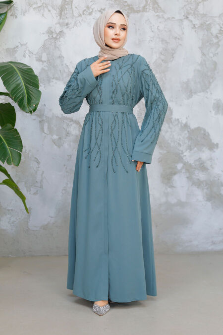 Almond Green Modest Plus Size Abaya 29102CY - NEVA STYLE