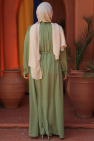 Almond Green Modest Prom Dress 25681CY - 4