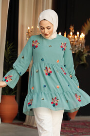 Almond Green Modest Top 40882CY - 3