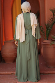 Almond Green Modest Wedding Dress 4448CY - 6