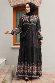 Anthracite Long Dress for Muslim Ladies 50095ANT - 1