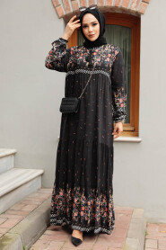Anthracite Long Dress for Muslim Ladies 50095ANT - 2