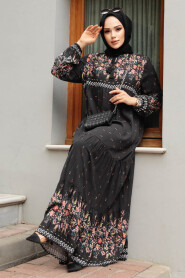 Anthracite Long Dress for Muslim Ladies 50095ANT - 3
