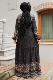 Anthracite Long Dress for Muslim Ladies 50095ANT - 4