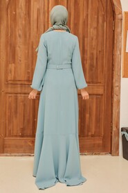  Luxury Baby Blue Islamic Clothing Prom Dress 36030BM - 2