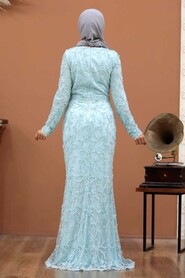  Luxorious Baby Blue Hijab Bridesmaid Dress 4494BM - 2