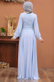  Modern Baby Blue Islamic Bridesmaid Dress 4579BM - 3