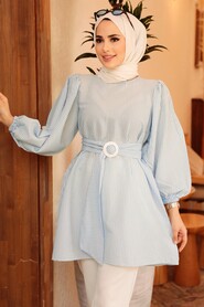 Baby Blue Hijab Tunic 40681BM - 3