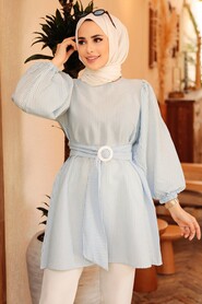 Baby Blue Hijab Tunic 40681BM - 2