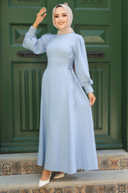 Baby Blue Modest Dress For Women 5962BM - 2