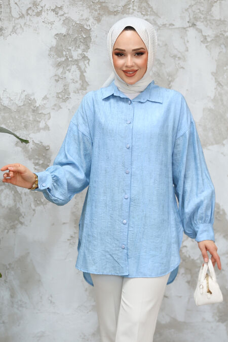 Baby Blue Modest Top 10113BM - NEVA STYLE