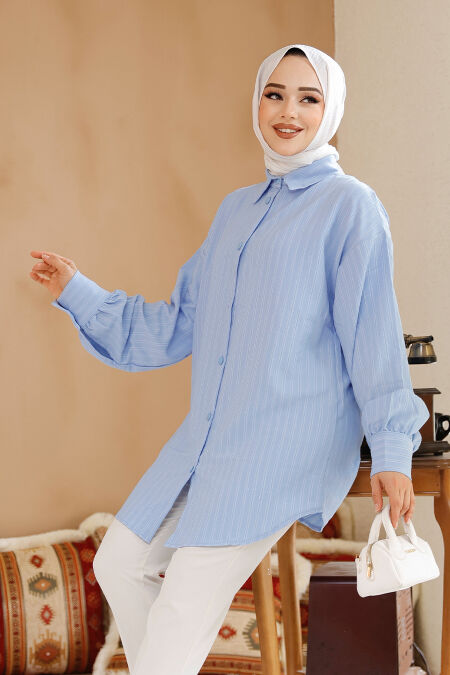 Baby Blue Modest Top 30702BM - NEVA STYLE