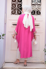 Batwing Sleeve Fuchsia Modest Tunic 210048F - 3