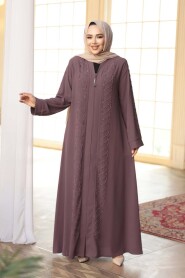 Bead Embellished Dusty Rose Modest Abaya 29122GK - 1