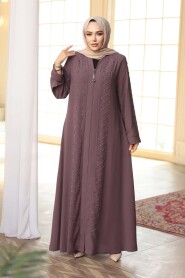 Bead Embellished Dusty Rose Modest Abaya 29122GK - 2