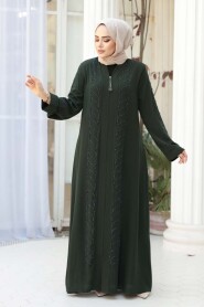 Bead Embellished Khaki Modest Ferace 29122HK - 1