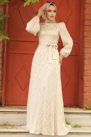 Beige Elegant Evening Gown 23272BEJ - 1