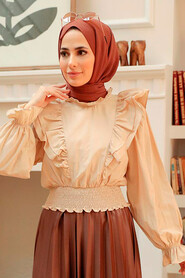 Beige Hijab Blouse 8428BEJ - 1