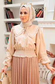 Beige Hijab Blouse 8633BEJ - 2