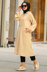 Beige Hijab Coat 12150BEJ - 1