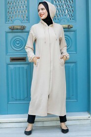 Beige Hijab Coat 15630BEJ - 1