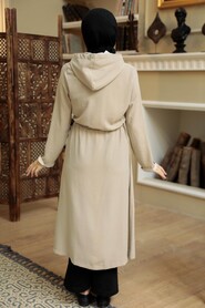 Beige Hijab Coat 5721BEJ - 2