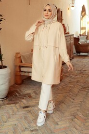 Beige Hijab Coat 6220BEJ - 2