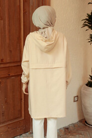 Beige Hijab Coat 6220BEJ - 3