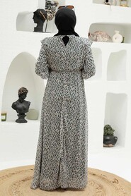 Beige Hijab Dress 1604BEJ - 2