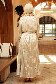 Beige Hijab Dress 22770BEJ - 2