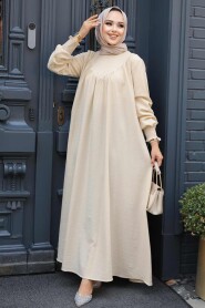 Beige Hijab Dress 23211BEJ 