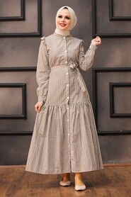 Beige Hijab Dress 2731BEJ - 1