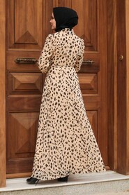 Beige Hijab Dress 2792BEJ - 2