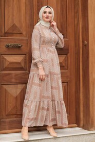 Beige Hijab Dress 2831BEJ - 1