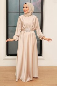Beige Hijab Dress 5727BEJ - 1