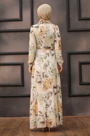 Beige Hijab Dress 815408BEJ - 2